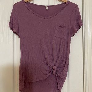 Purple Light Weight Scoop Neck Shirt